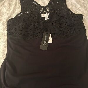 Joseph Ribkoff Black Lace Sleeveless Top by XL NWT